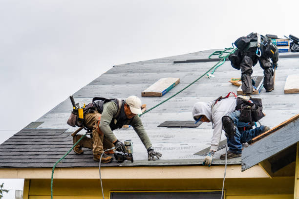 Professional Gutter Installation technician working in Houston, MS
